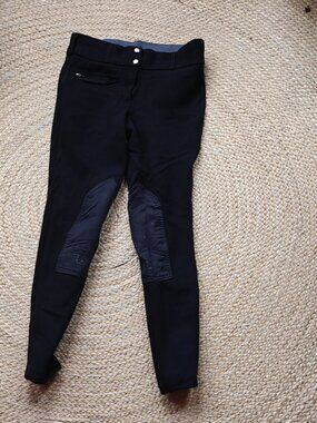 Womens Tuffrider Pants Black Pull On Breeches Size 28